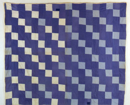 Blue-and-White Four-Patch Quilt